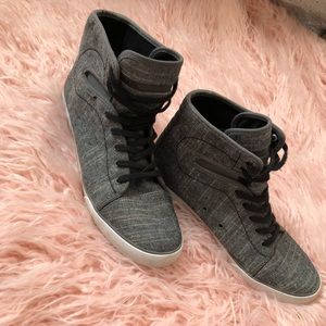 gray high top vans